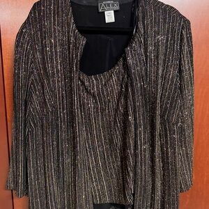 Alex Evenings Metallic Striped Women's Blazer